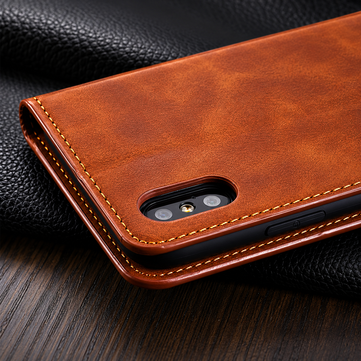 Premium iPhone Case Flip Wallet MagSafe Compatible Leather Card Holder Magnetic Closure Shockproof Protective Cover Camera Lens Protection Stand Function
