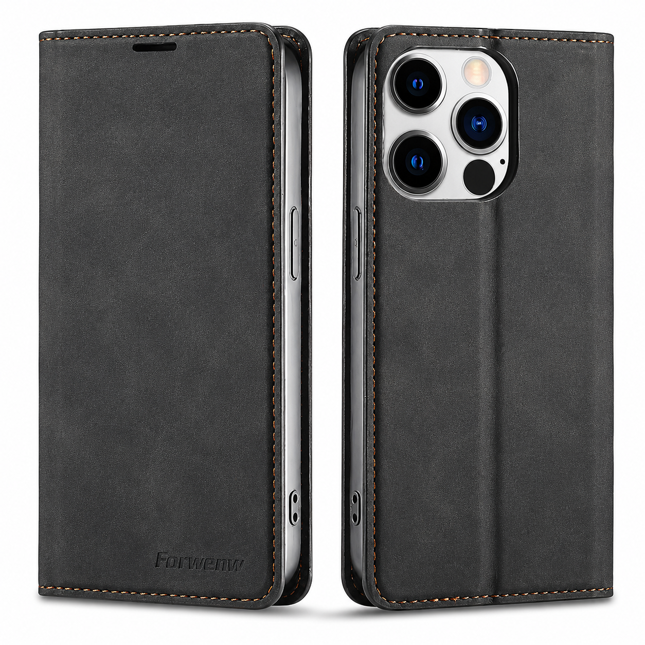 Premium iPhone Case Flip Wallet MagSafe Compatible Leather Card Holder Magnetic Closure Shockproof Protective Cover Camera Lens Protection Stand Function
