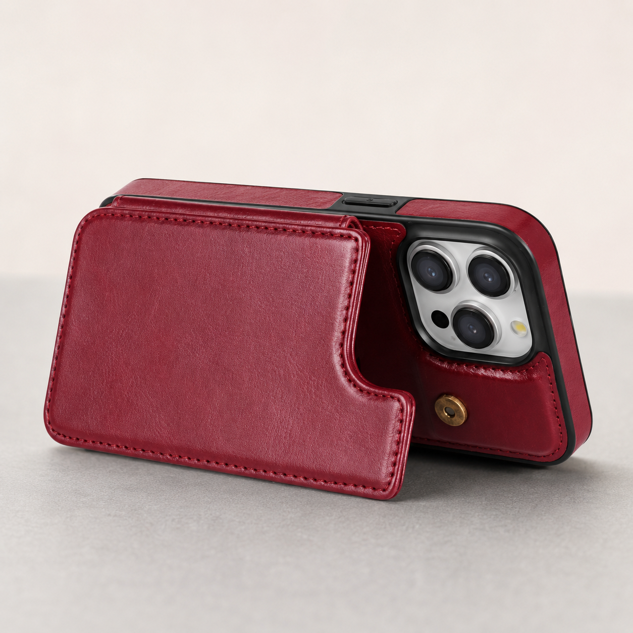 Premium iPhone Case Flip Wallet MagSafe Compatible Leather Card Holder RFID Blocking Magnetic Shockproof Protective Cover Camera Lens Protection Stand Function