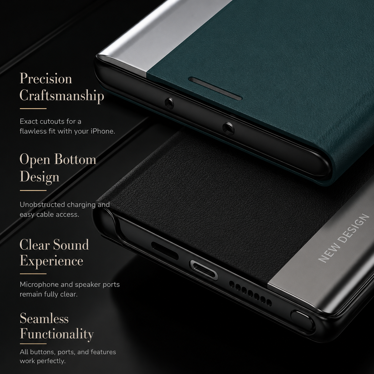 Premium iPhone Case Flip Wallet MagSafe Compatible Magnetic Protective Cover Card Holder Stand Function Screen Protection Shockproof Slim Design