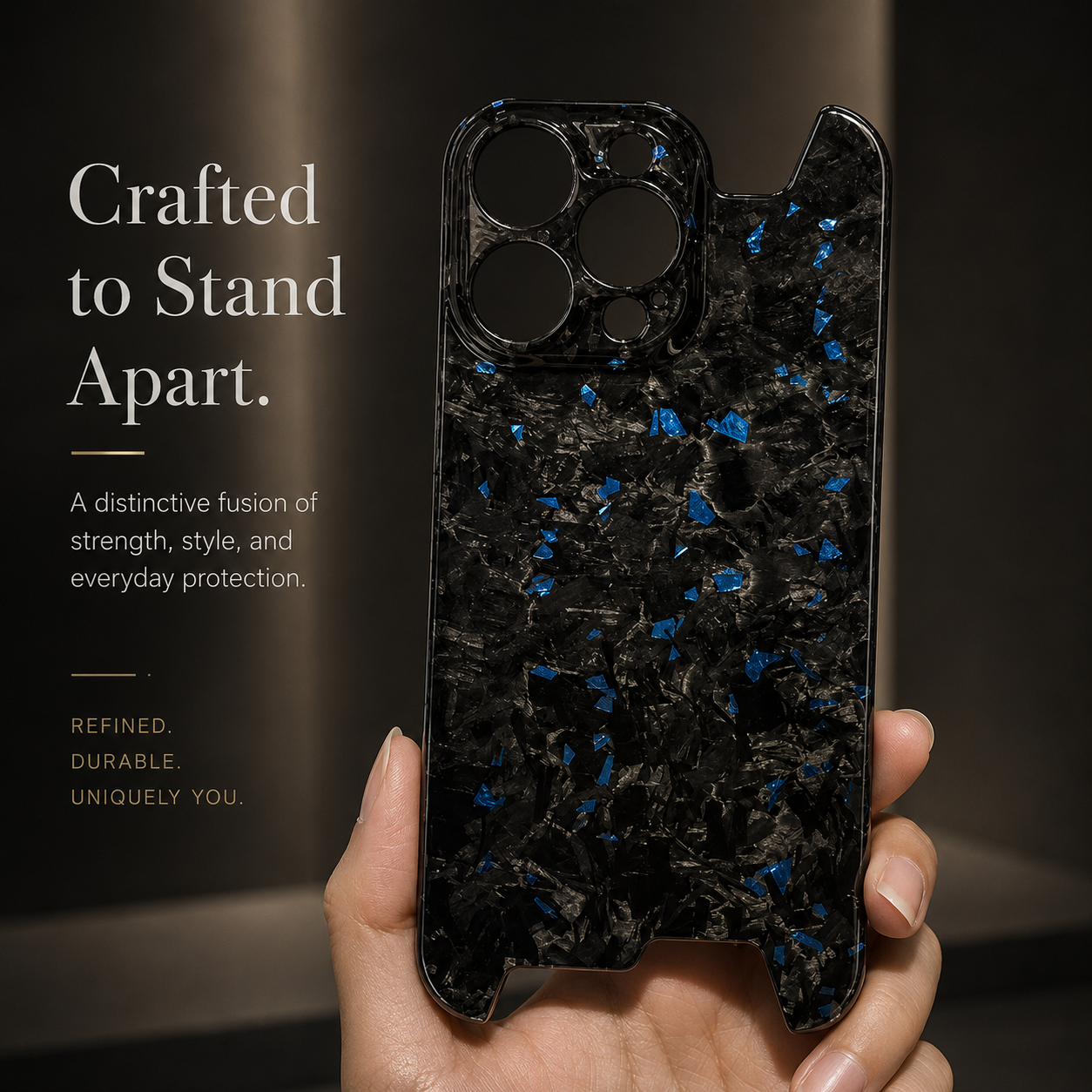 Premium iPhone Case Forged Carbon Fiber Cover with Ultra Thin Design, Lightweight Protection, Secure Grip, Camera Lens Protection and Scratch Resistant Build