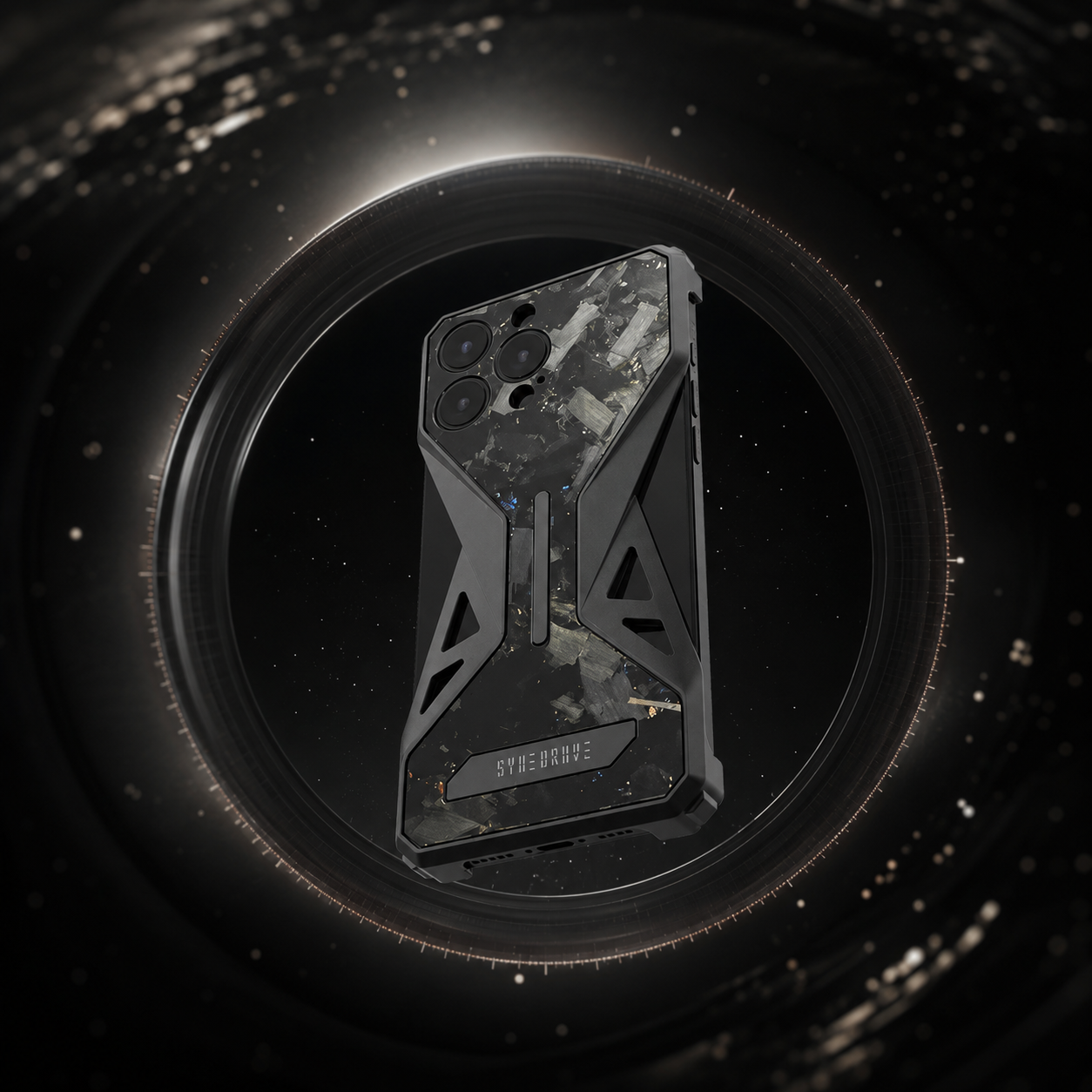 Premium iPhone Case Forged Carbon Fiber Metal Frame Shockproof Cover Camera Lens Protection Anti Scratch Non Slip Grip Slim Protective Design