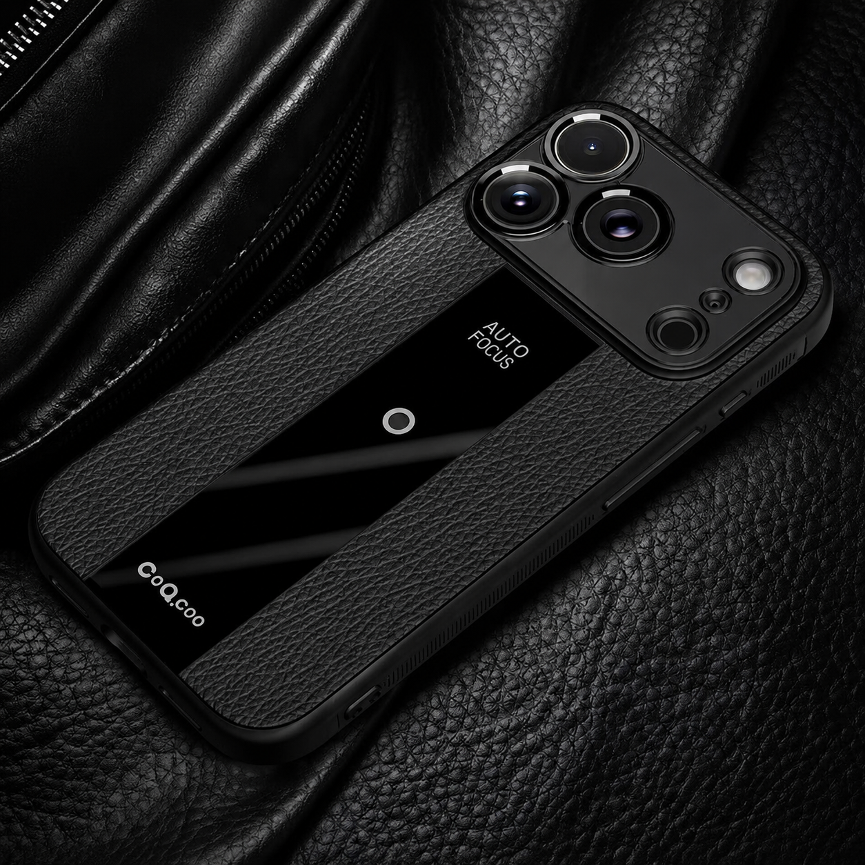 Premium iPhone Case Frosted PU Leather Finish with Soft Silicone Build, MagSafe Compatible, Non Slip Grip, Shock Resistant Anti Scratch Design