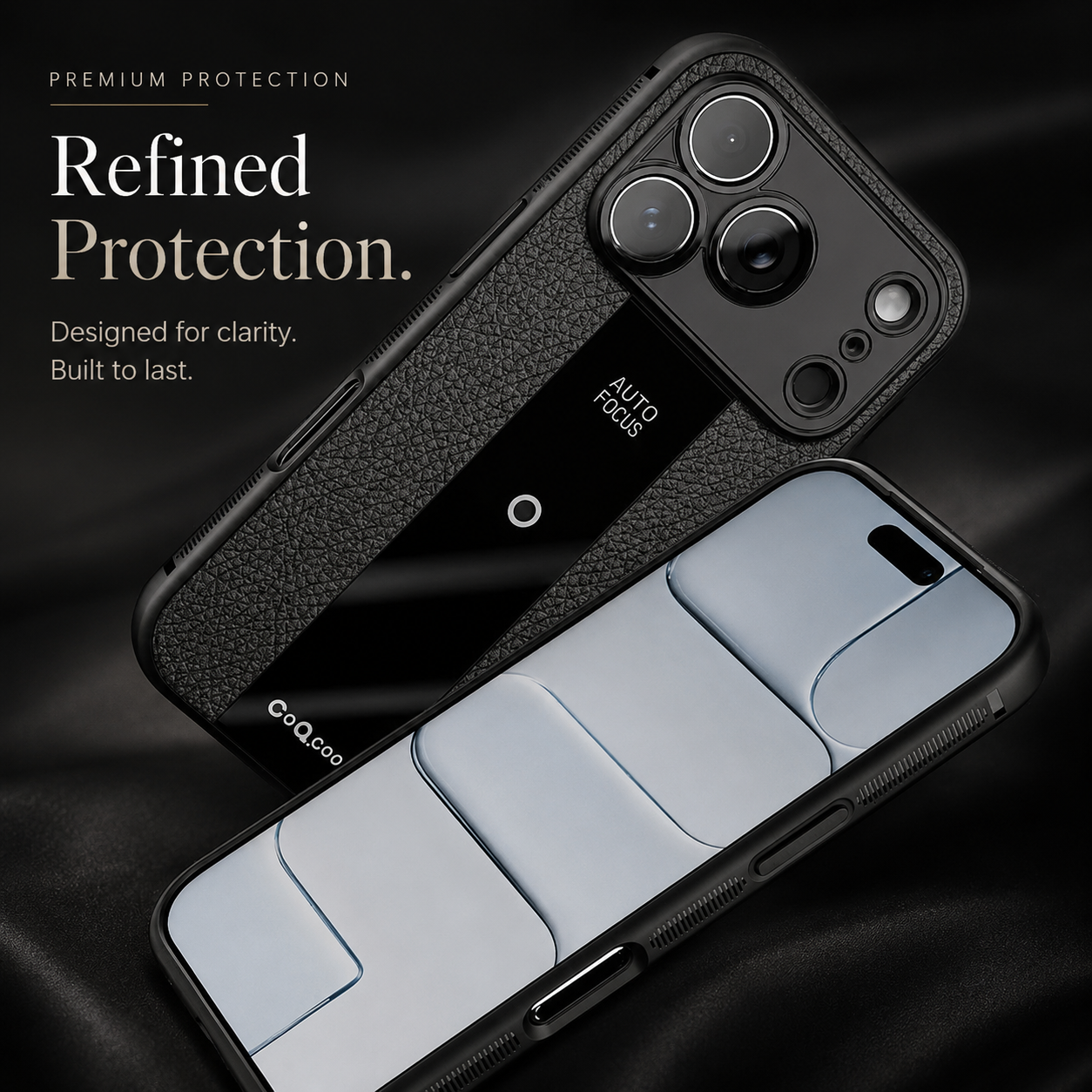 Premium iPhone Case Frosted PU Leather Finish with Soft Silicone Build, MagSafe Compatible, Non Slip Grip, Shock Resistant Anti Scratch Design