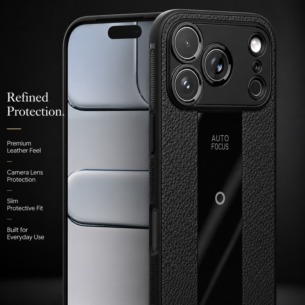 Premium iPhone Case Frosted PU Leather Finish with Soft Silicone Build, MagSafe Compatible, Non Slip Grip, Shock Resistant Anti Scratch Design