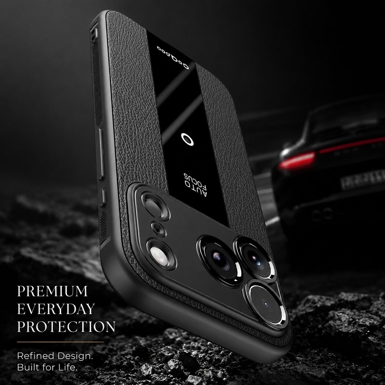 Premium iPhone Case Frosted PU Leather Finish with Soft Silicone Build, MagSafe Compatible, Non Slip Grip, Shock Resistant Anti Scratch Design