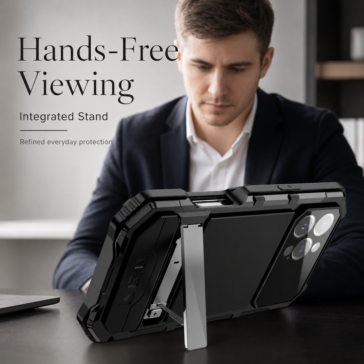 Premium iPhone Case Full Body Aluminum Armor Design with Camera Lens Protection, Built In Screen Guard, Heavy Duty Shockproof Construction and Secure Grip