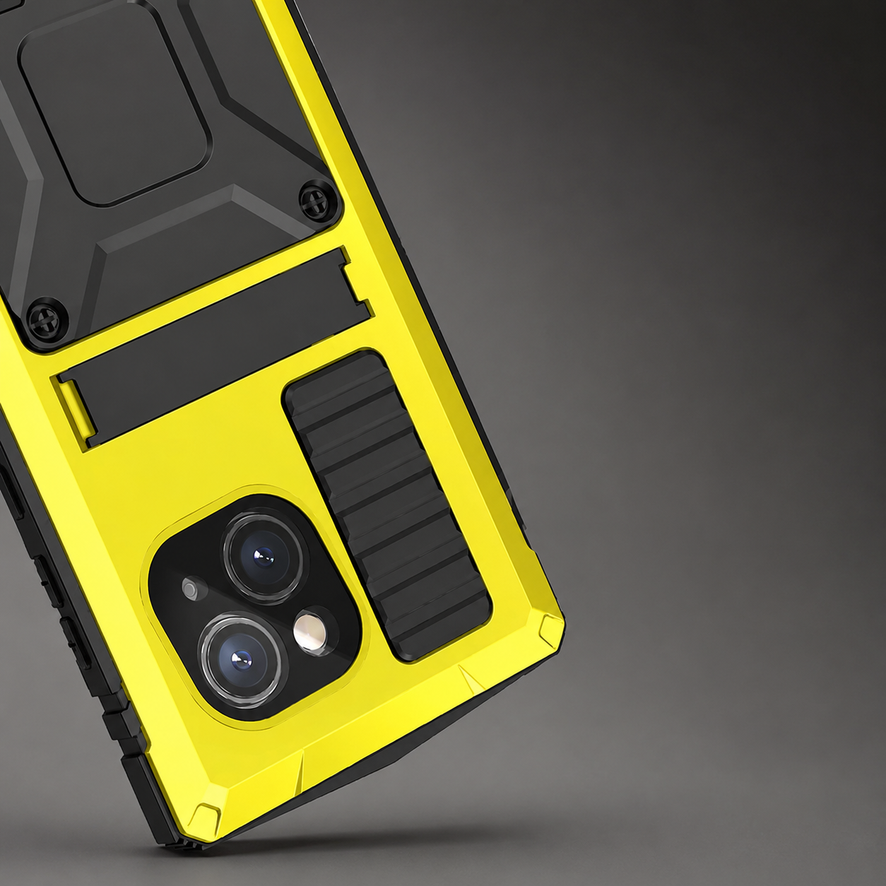 Premium iPhone Case Full Body Aluminum Metal Design with Camera Lens Protection, Built In Screen Guard, Shockproof Dustproof Structure and Secure Grip