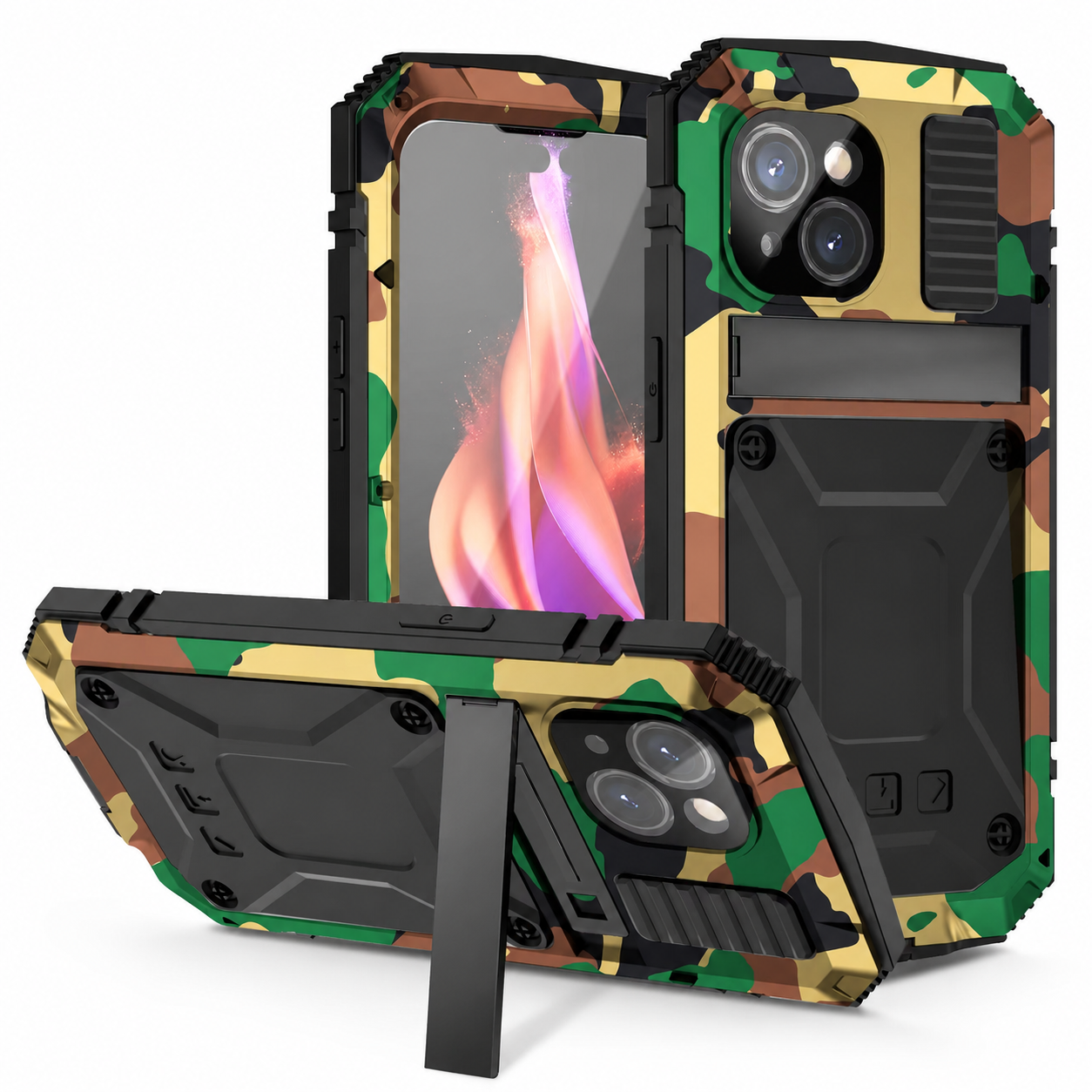 Premium iPhone Case Full Body Armor Design with Built In Screen Guard, Camera Lens Protection, Heavy Duty Shockproof Rugged Construction and Secure Grip