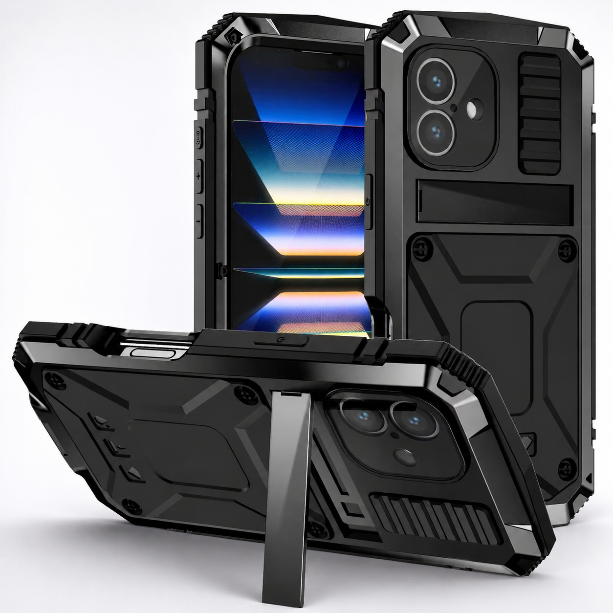 Premium iPhone Case Full Body Armor Design with Built In Screen Guard, Camera Lens Protection, Heavy Duty Shockproof Rugged Construction and Secure Grip