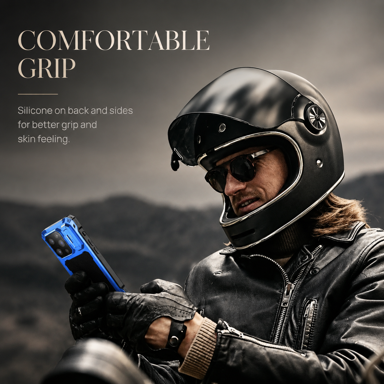 Premium iPhone Case Full-Body Military Protection with Built-In Screen Protector, Sliding Camera Guard, Kickstand and Non-Slip Shockproof Design