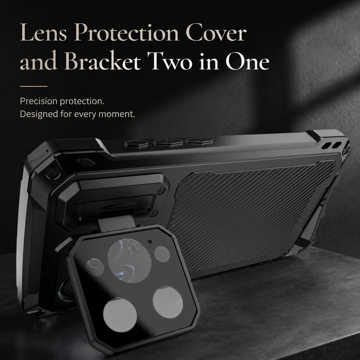 Premium iPhone Case Full-Body Military Protection with Built-In Screen Protector, Sliding Camera Guard, Kickstand and Non-Slip Shockproof Design
