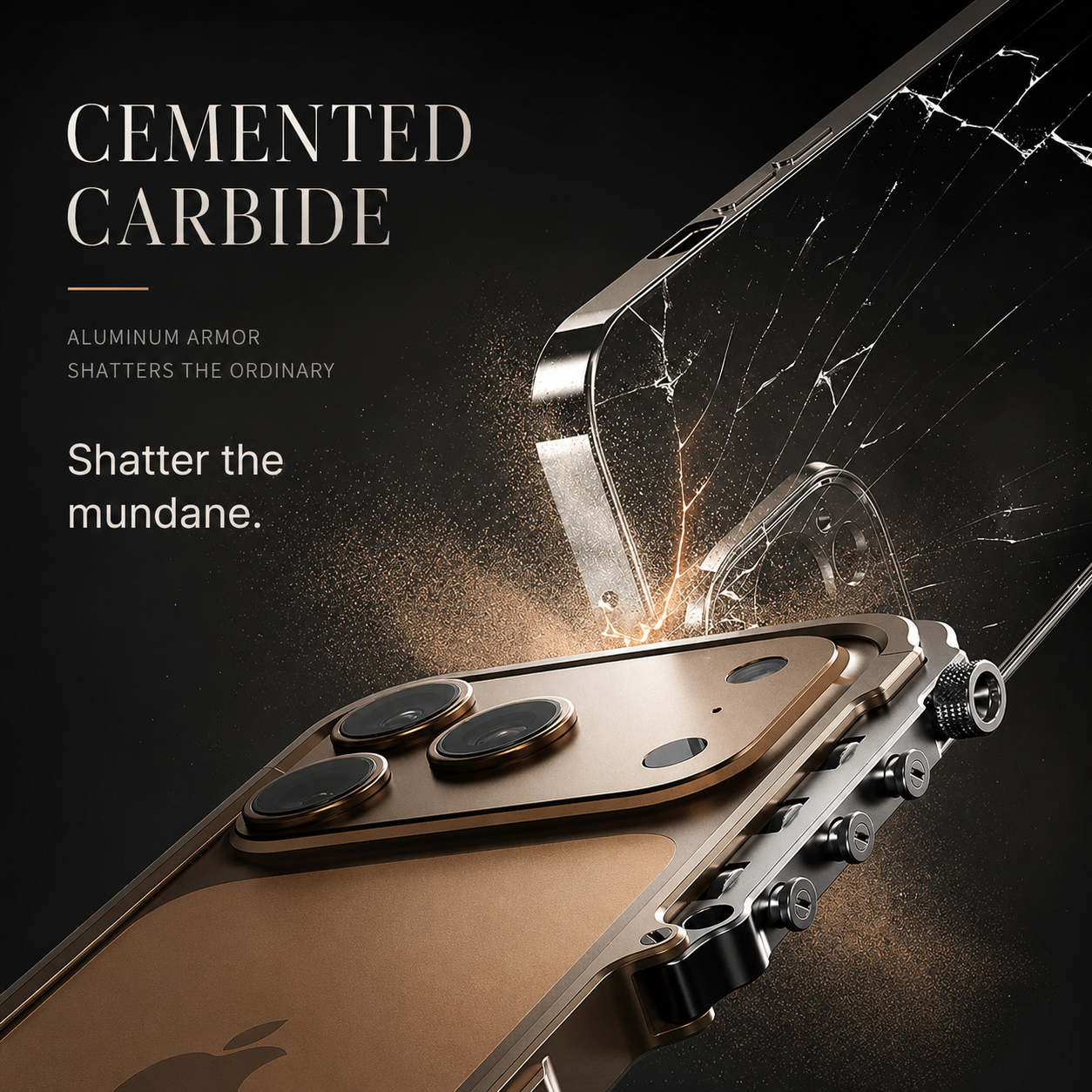Premium iPhone Case Full-Metal Mechanical Mecha Cover, Shockproof Aluminum Protective Frame with Lanyard Support, Secure Grip and Drop Protection