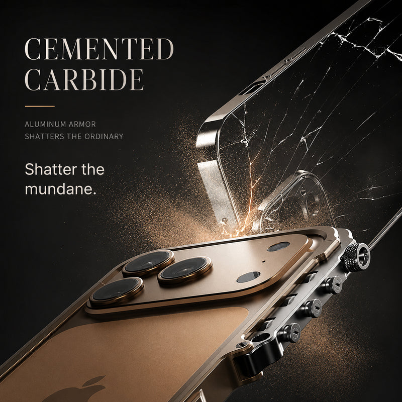 Premium iPhone Case Full Metal Mechanical Mecha Design with Camera Lens Protection, Shockproof Aluminum Construction, Lightweight Lanyard Support