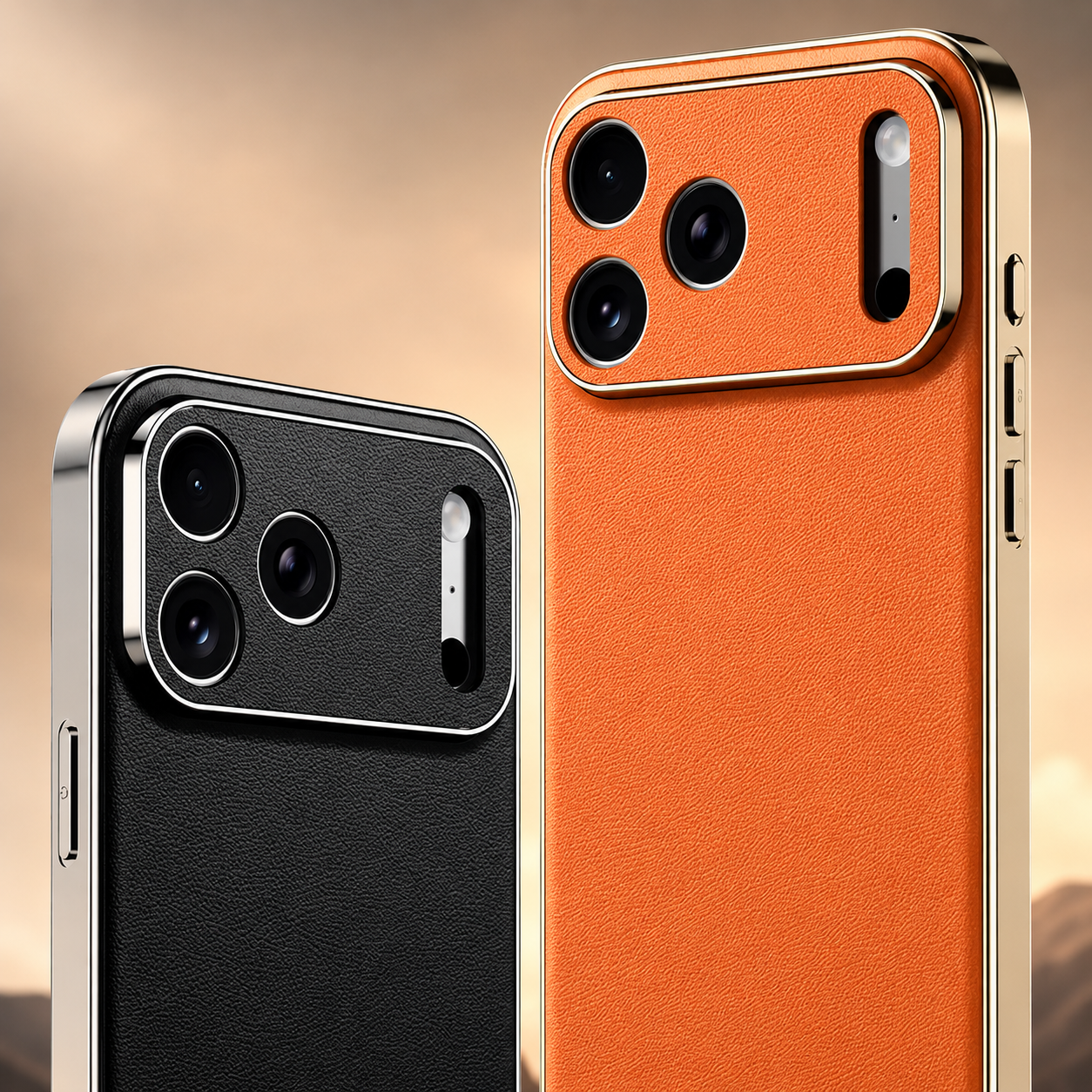 Premium iPhone Case Genuine Cowhide Leather Protective Cover Camera Lens Protection Shockproof Anti Slip Matte Finish Slim Design