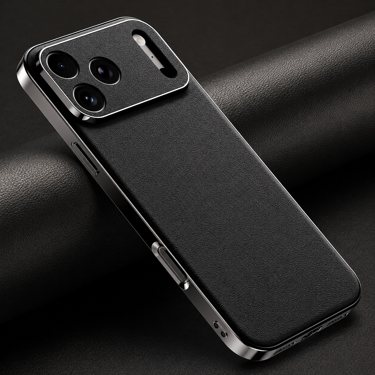 Premium iPhone Case Genuine Cowhide Leather Protective Cover Camera Lens Protection Shockproof Anti Slip Matte Finish Slim Design
