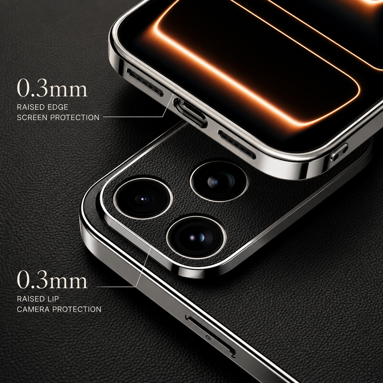 Premium iPhone Case Genuine Cowhide Leather Protective Cover Camera Lens Protection Shockproof Anti Slip Matte Finish Slim Design
