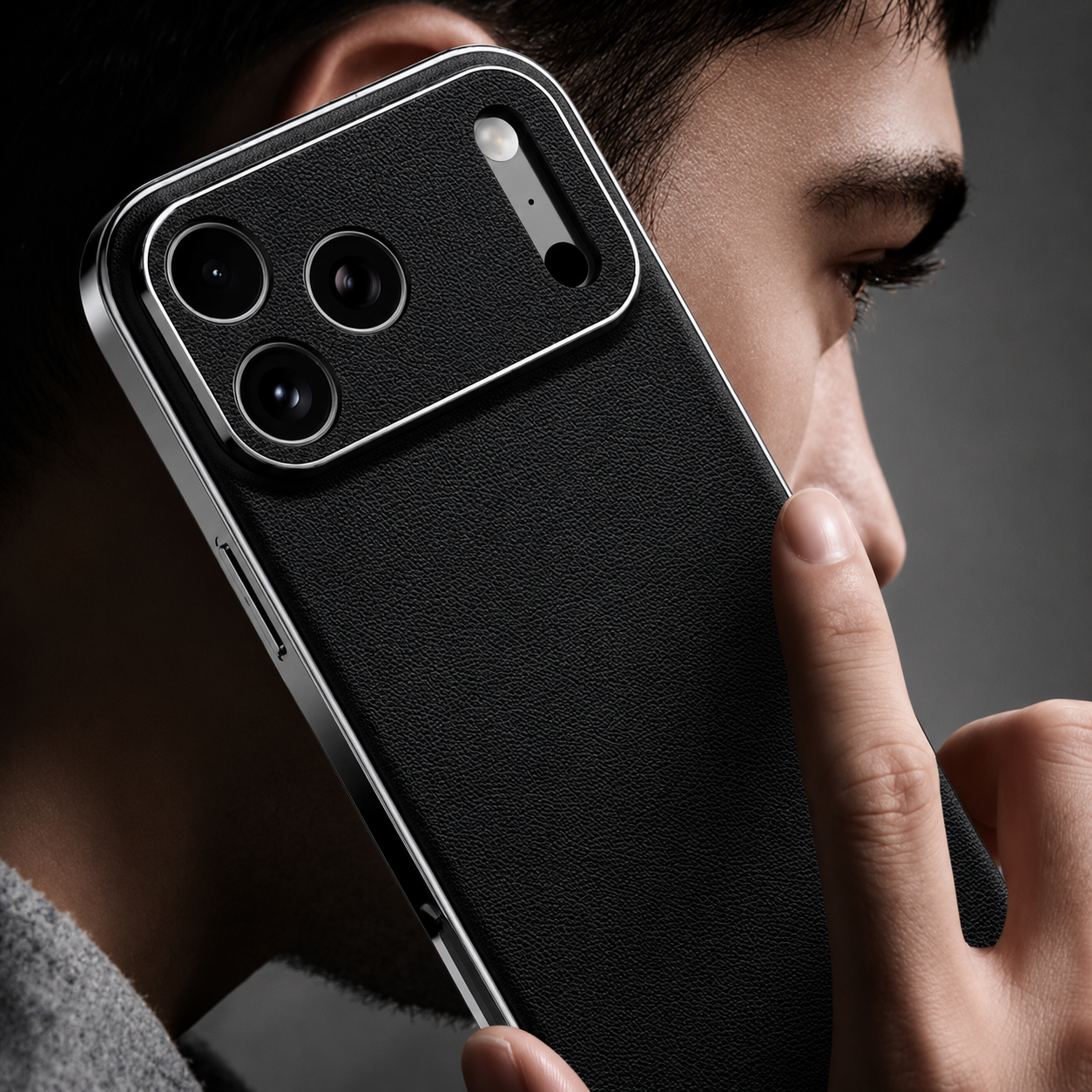 Premium iPhone Case Genuine Cowhide Leather Protective Cover Camera Lens Protection Shockproof Anti Slip Matte Finish Slim Design