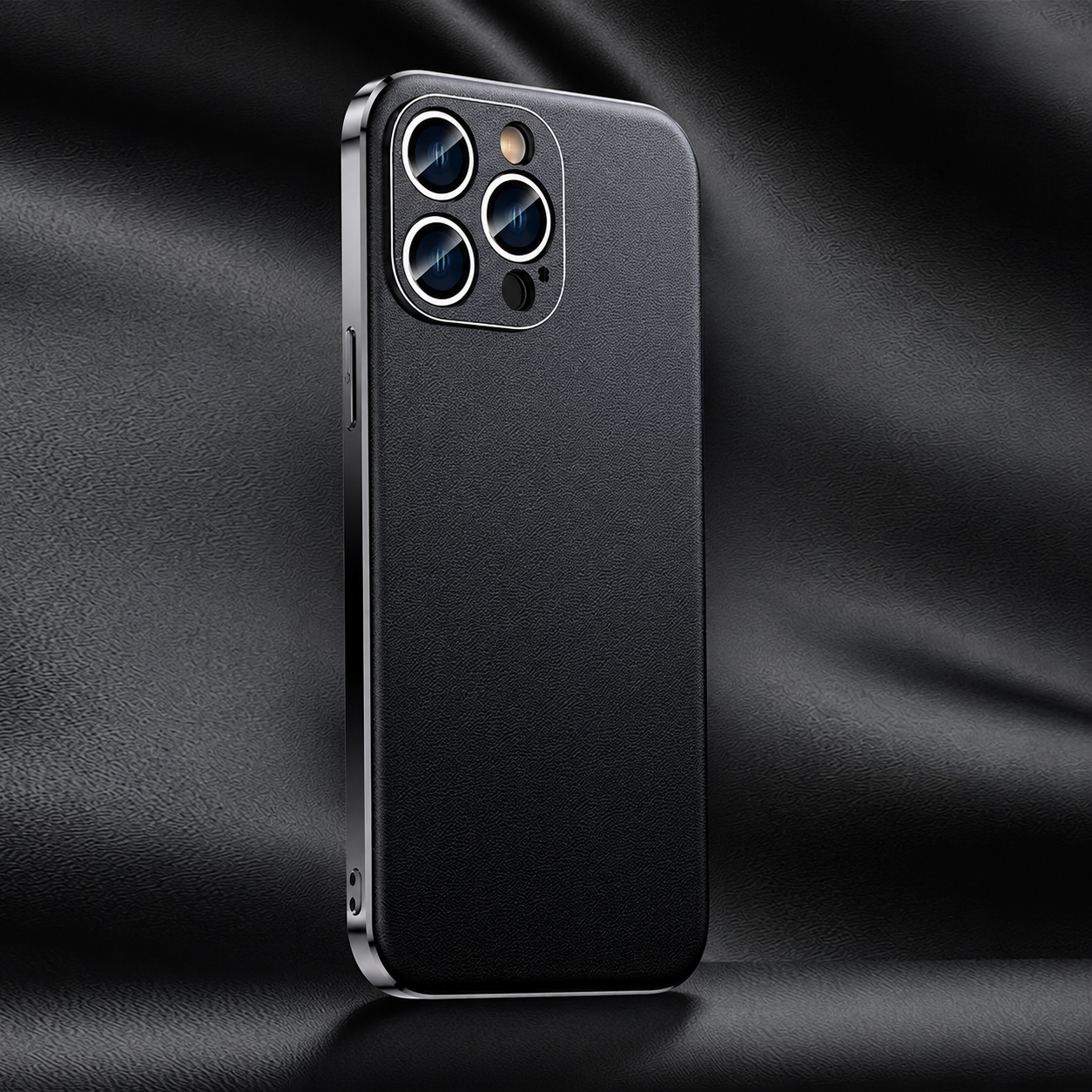 Premium iPhone Case Genuine Cowhide Leather Protective Cover Plating Frame Full Camera Lens Guard Shockproof TPU Edge Scratch Resistant Texture
