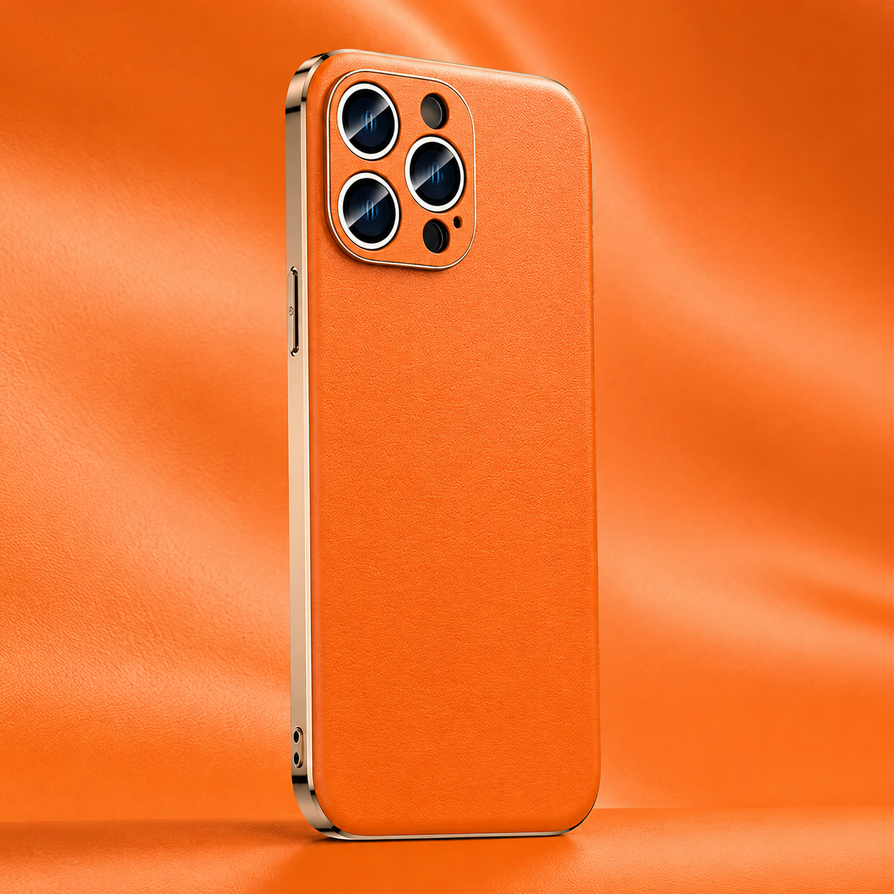 Premium iPhone Case Genuine Cowhide Leather Protective Cover Plating Frame Full Camera Lens Guard Shockproof TPU Edge Scratch Resistant Texture