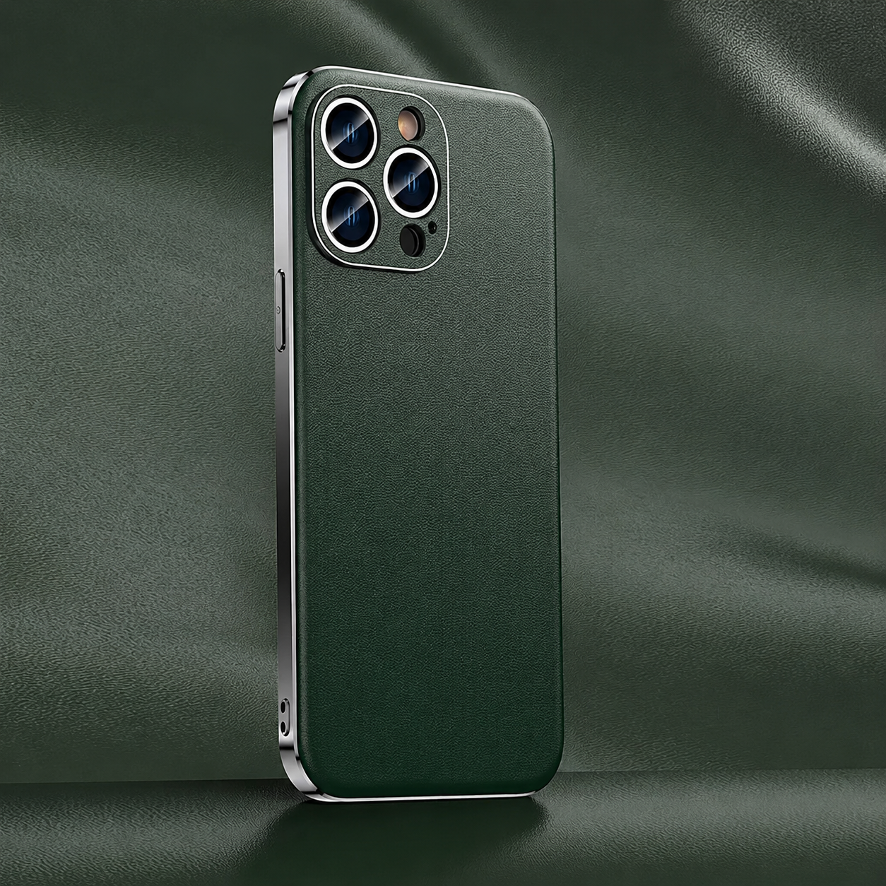 Premium iPhone Case Genuine Cowhide Leather Protective Cover Plating Frame Full Camera Lens Guard Shockproof TPU Edge Scratch Resistant Texture