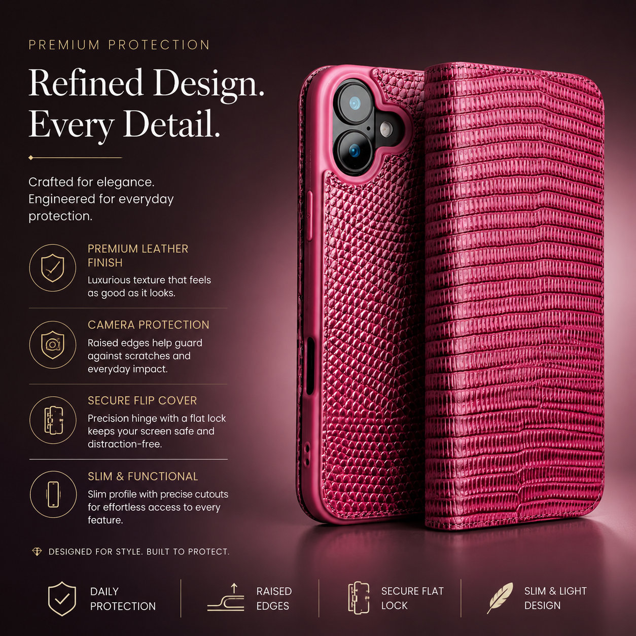 Premium iPhone Case Genuine Leather Flip Cover Card Holder Shockproof Anti Fingerprint Non Slip Grip Slim Durable Protective Case Luxury Design