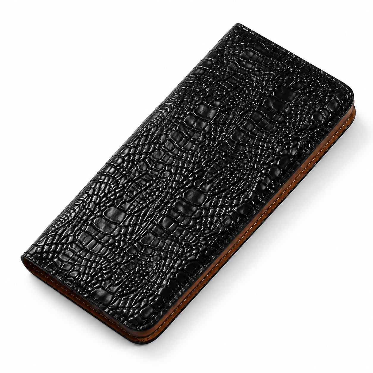 Premium iPhone Case Genuine Leather Flip Cover Card Holder Shockproof Non Slip Grip Full Protection Durable Protective Case Luxury Design Magnetic Closure