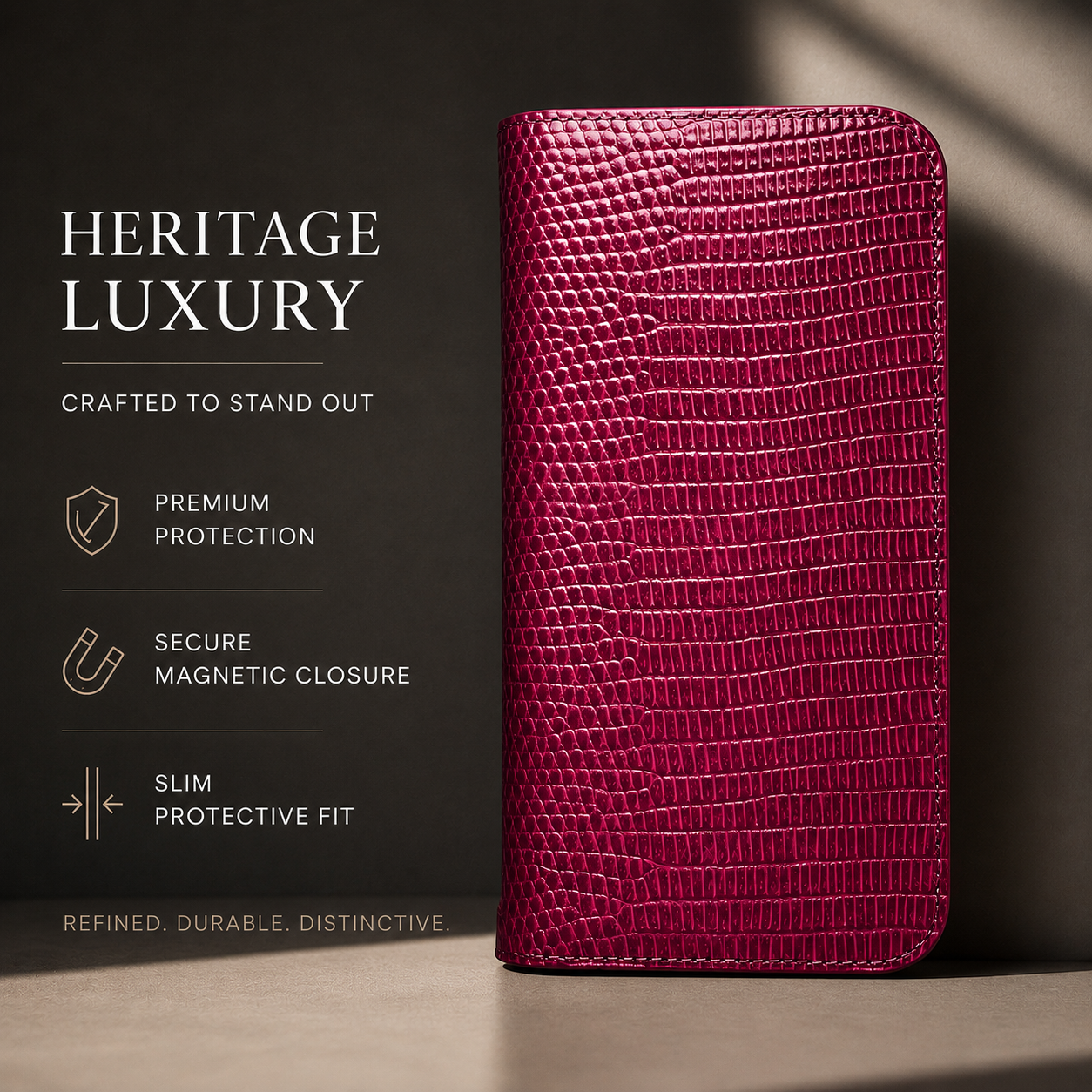 Premium iPhone Case Genuine Leather Flip Wallet Cover Magnetic Closure Kickstand Holder Camera Lens Protection Secure Card Storage Full Body Design