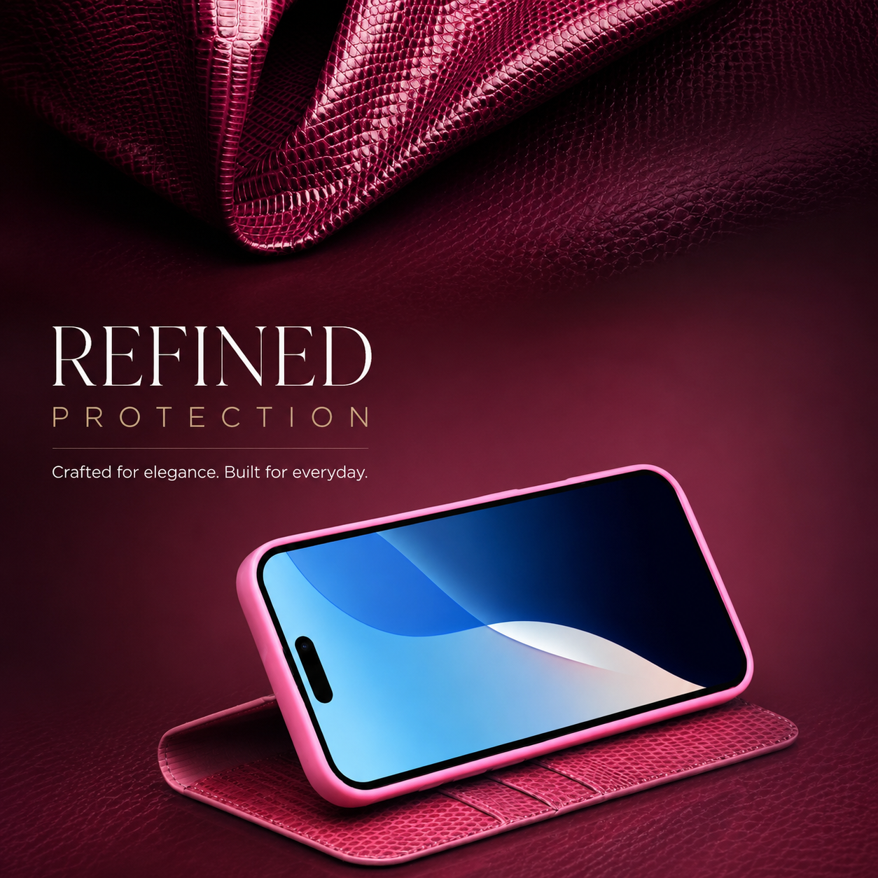Premium iPhone Case Genuine Leather Flip Wallet Cover Magnetic Closure Kickstand Holder Camera Lens Protection Secure Card Storage Full Body Design