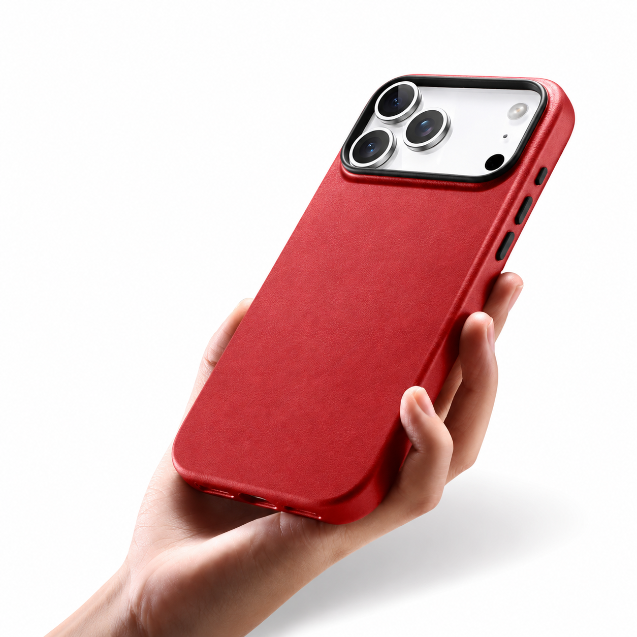 Premium iPhone Case Genuine Leather MagSafe Compatible Cover, Shockproof Full-Coverage Protection with Anti-Fingerprint Finish and Non-Slip Grip