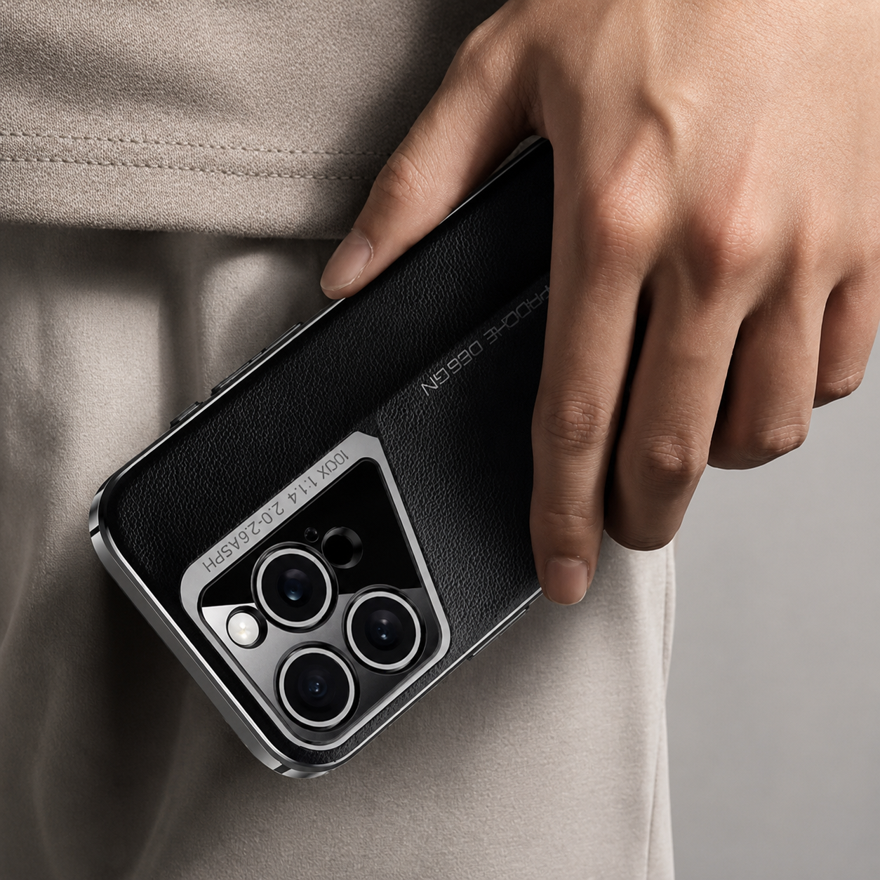 Premium iPhone Case Genuine Leather Protective Cover Camera Lens Protection Shockproof Anti Slip Grip Hard Back Slim Design