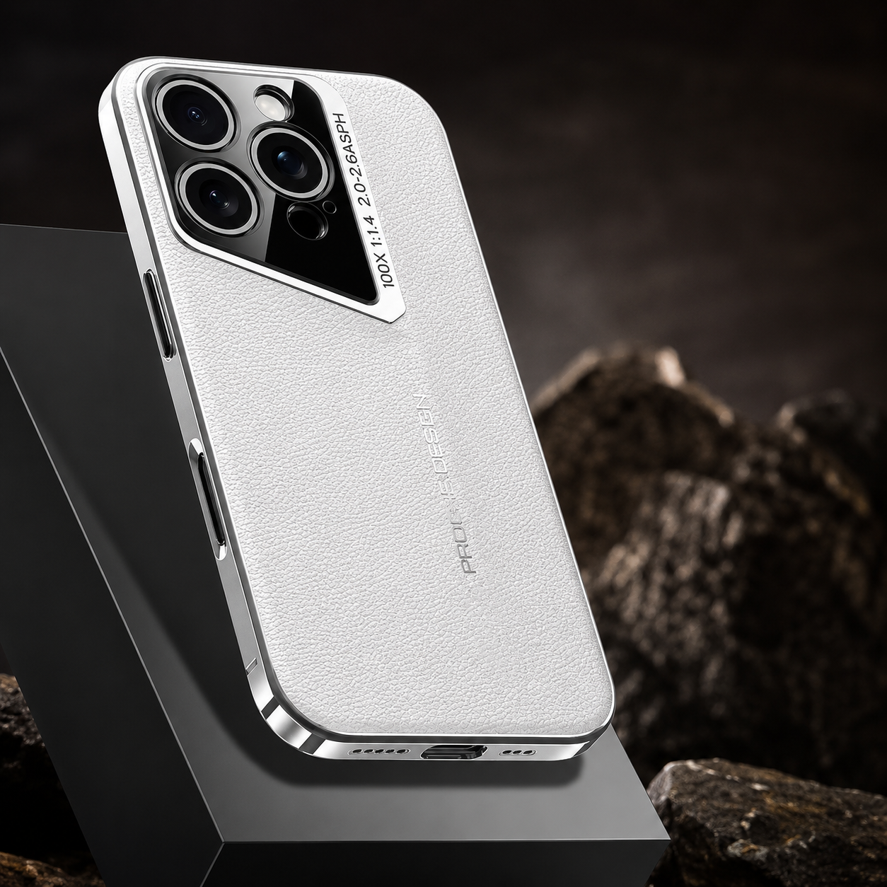 Premium iPhone Case Genuine Leather Protective Cover Camera Lens Protection Shockproof Anti Slip Grip Hard Back Slim Design