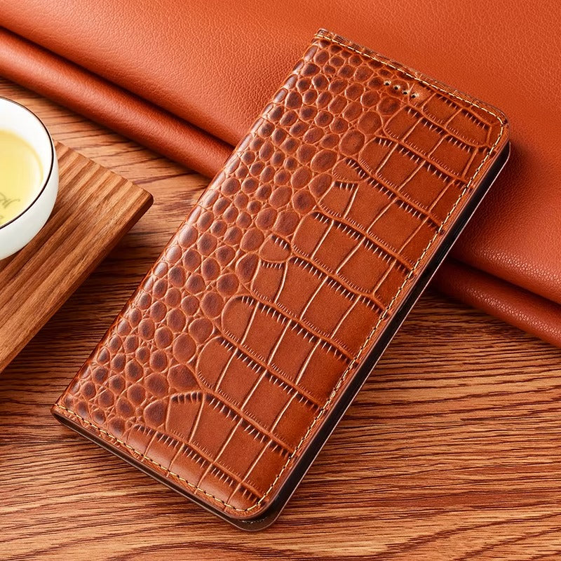 Premium iPhone Case Genuine Leather Wallet Cover Camera Lens Protection Magnetic Flip Kickstand Full Coverage Anti Scratch Non Slip Design