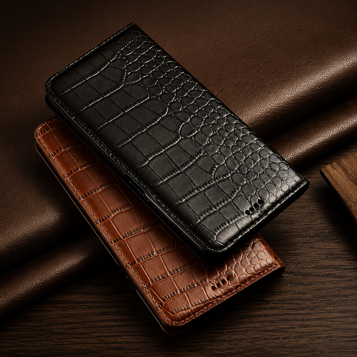 Premium iPhone Case Genuine Leather Wallet Cover Camera Lens Protection Magnetic Flip Kickstand Full Coverage Anti Scratch Non Slip Design