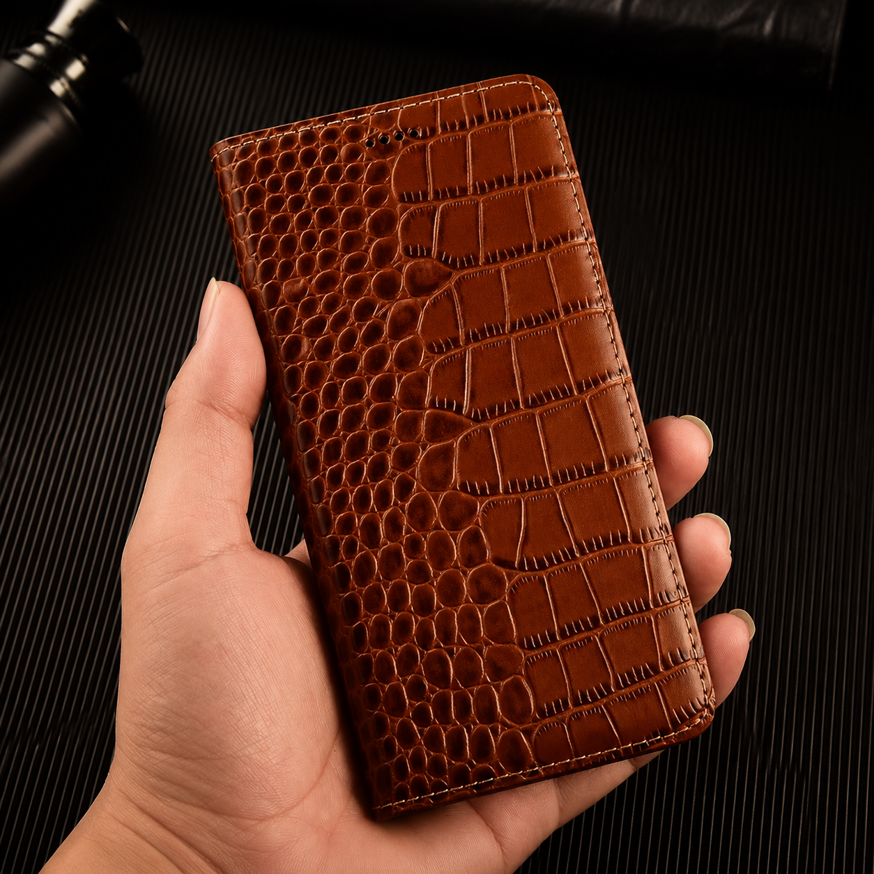 Premium iPhone Case Genuine Leather Wallet Cover Camera Lens Protection Magnetic Flip Kickstand Full Coverage Anti Scratch Non Slip Design