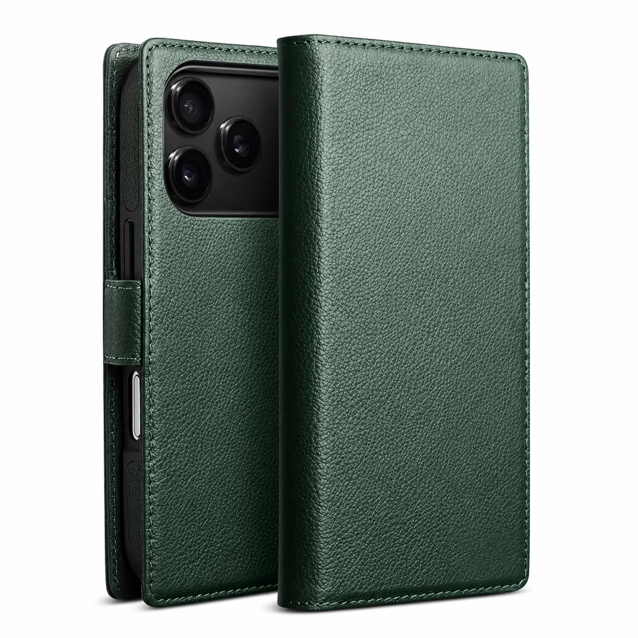 Premium iPhone Case Genuine Leather Wallet Cover Card Holder Flip Stand Protective Case Shockproof Ultra Slim Design Anti Fingerprint Everyday Carry