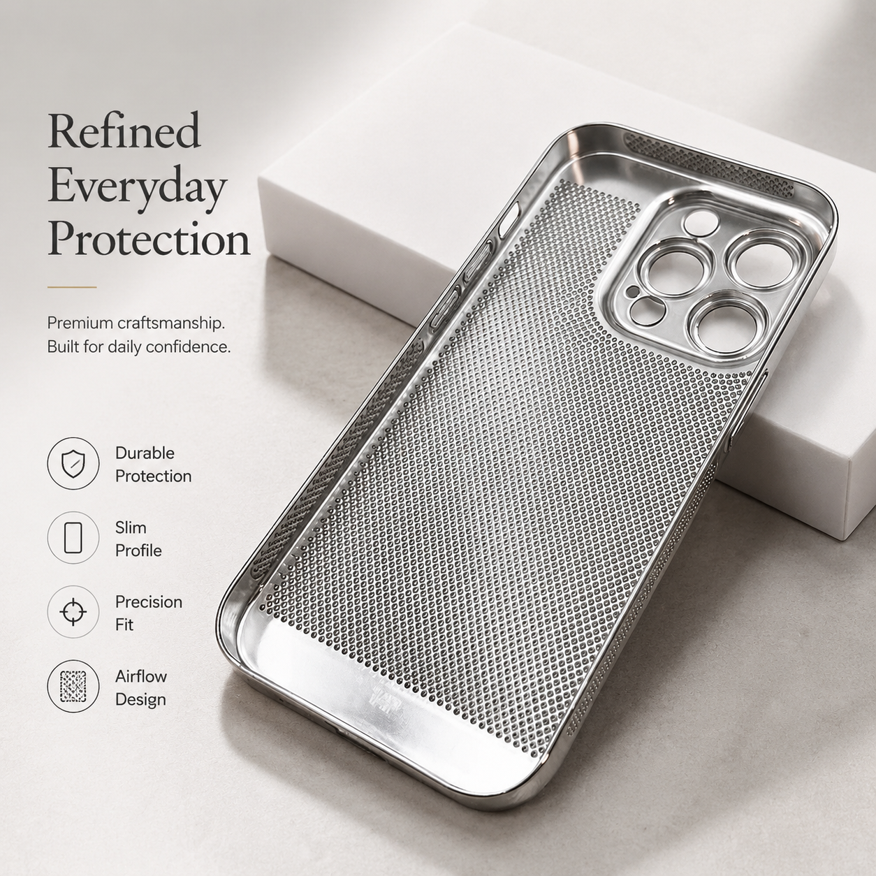 Premium iPhone Case Heat Dissipation Cooling Cover Anti Fingerprint Anti Scratch PC Shell Non Slip Lightweight Protective Design with Ventilated Airflow Structure