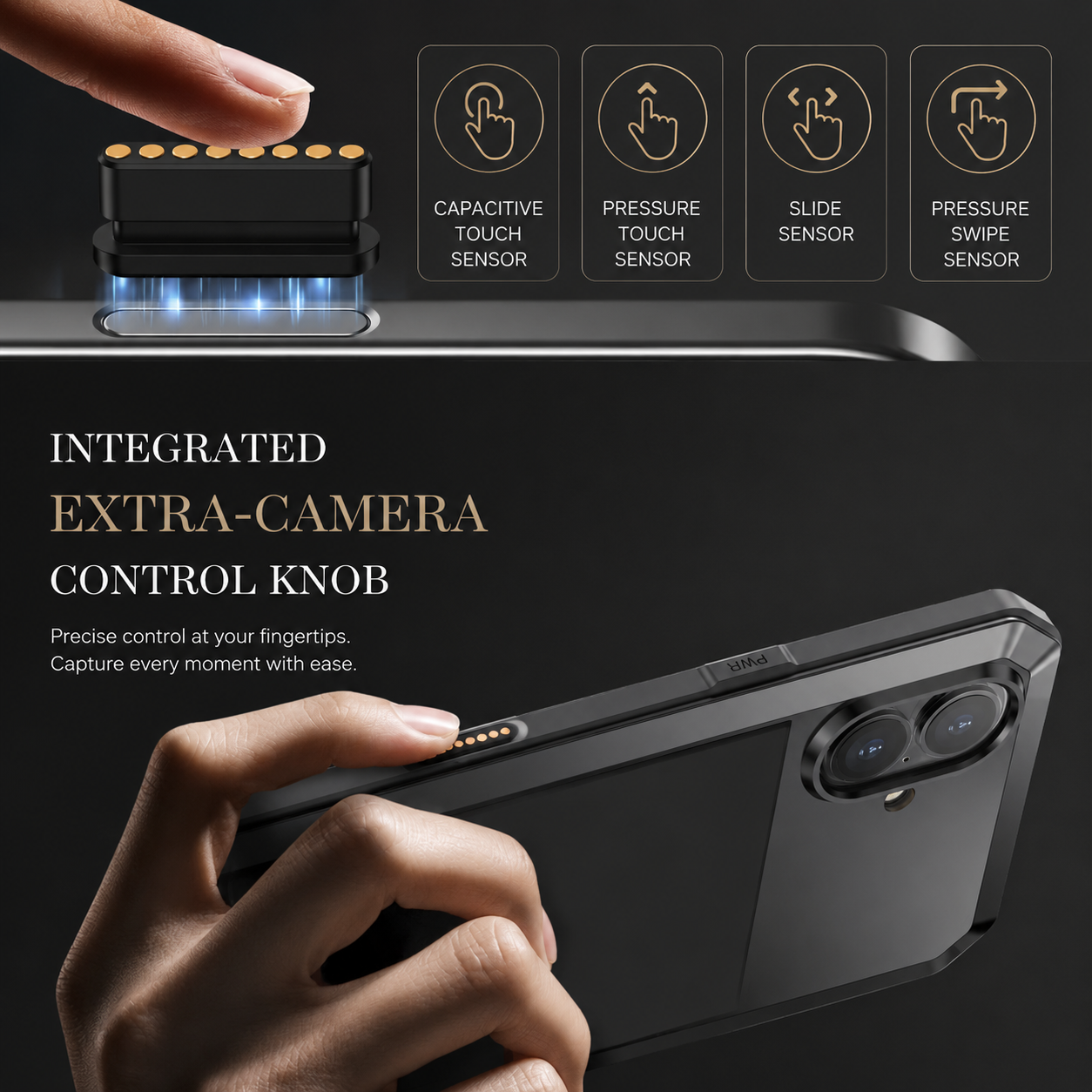 Premium iPhone Case Heavy Duty Aluminum Armor Construction with Camera Lens Protection, Dual Layer Metal TPU Build, Durable Shockproof Design