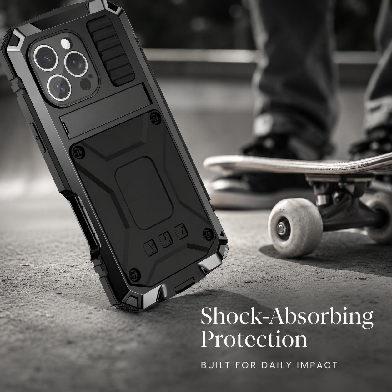 Premium iPhone Case Heavy-Duty Aluminum Armor Cover MagSafe Compatible Shockproof Bumper Screen Guard Dustproof Anti-Fingerprint Secure Grip