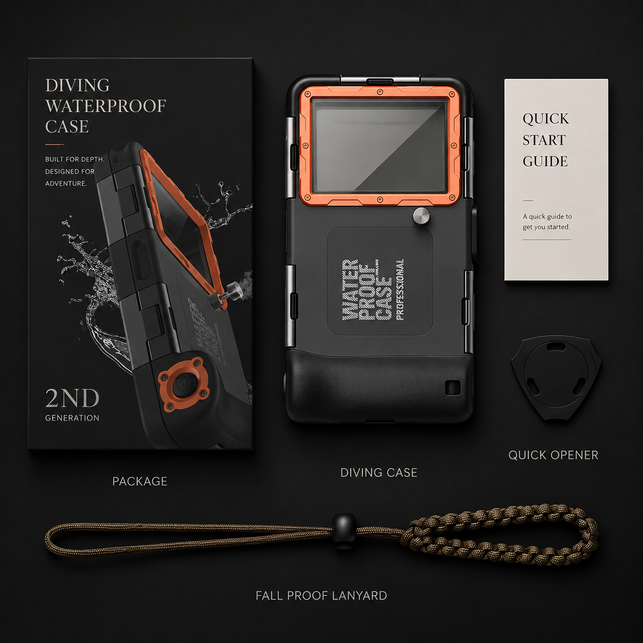 Premium iPhone Case IP68 Waterproof Diving Pouch with Camera Lens Protection, Shockproof PC TPU Construction, Underwater Photography Design
