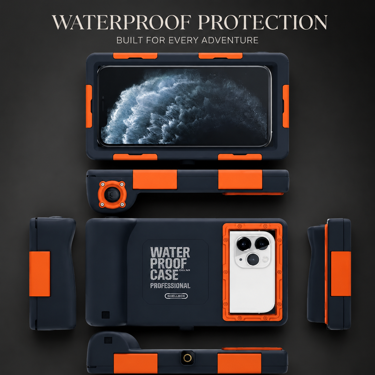 Premium iPhone Case IP68 Waterproof Diving Pouch with Camera Lens Protection, Shockproof PC TPU Construction, Underwater Photography Design