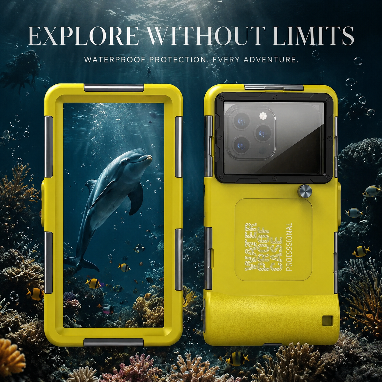 Premium iPhone Case IP68 Waterproof Diving Pouch with Camera Lens Protection, Shockproof PC TPU Construction, Underwater Photography Design