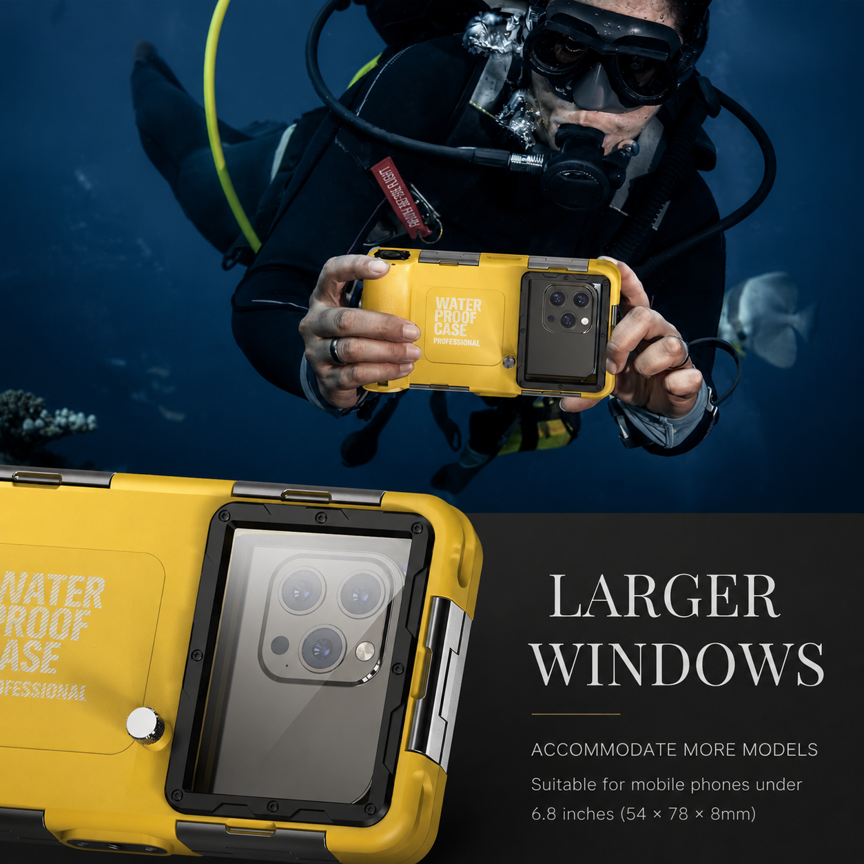 Premium iPhone Case IP68 Waterproof Protective Cover Full Body Shockproof Anti Scratch Sealed Enclosure Secure Lanyard Outdoor Durable Design