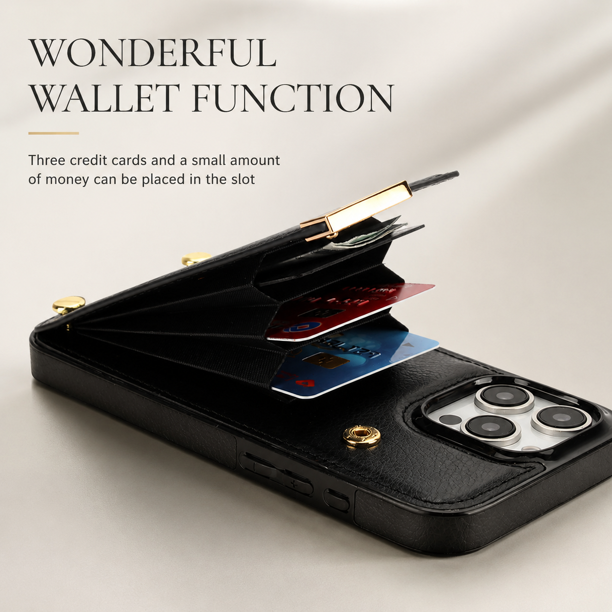 Premium iPhone Case Leather Wallet Flip Cover Card Holder Secure Pocket Camera Lens Protection Magnetic Closure Shockproof Slim Design