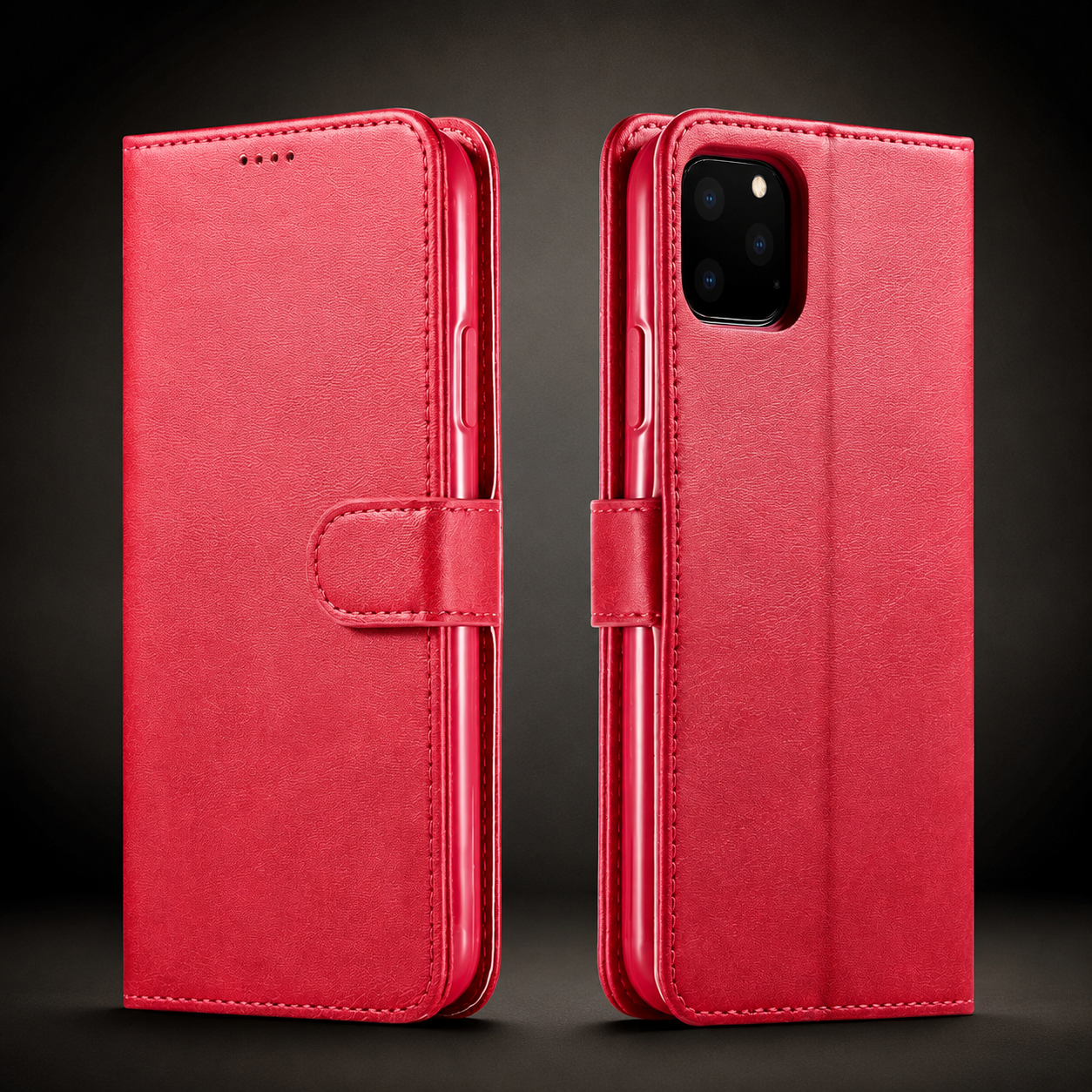 Premium iPhone Case Leather Wallet Flip Cover Card Slot Camera Lens Protection Magnetic Closure Shockproof Full Body Slim Design