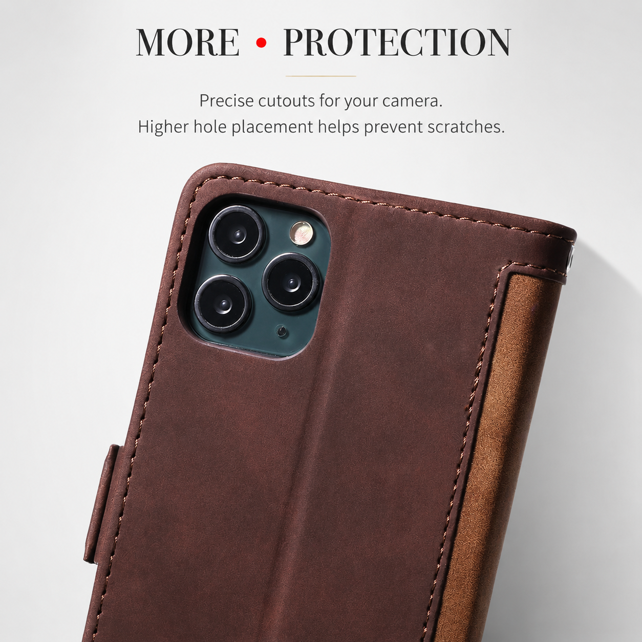 Premium iPhone Case Leather Wallet Flip Cover Card Slots Magnetic Closure Shockproof Stand Function Full Body Protection Slim Elegant Business Style