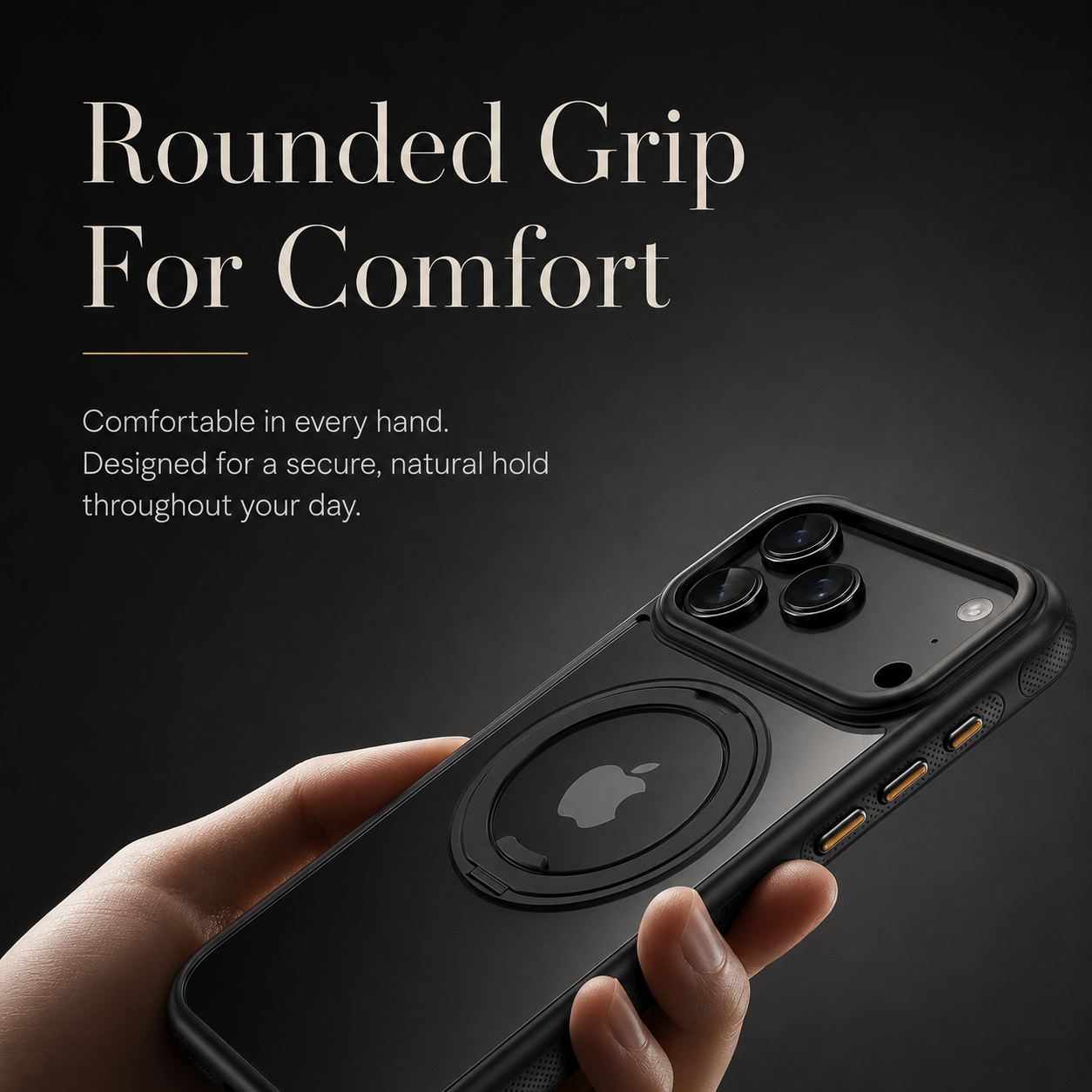 Premium iPhone Case MagSafe Compatible, 360 Degree Rotating Ring Stand, Magnetic Wireless Charging Support, Mechanical Armor Shockproof Design