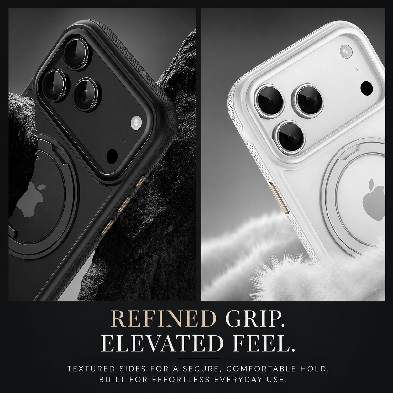 Premium iPhone Case MagSafe Compatible, 360 Degree Rotating Ring Stand, Magnetic Wireless Charging Support, Mechanical Armor Shockproof Design
