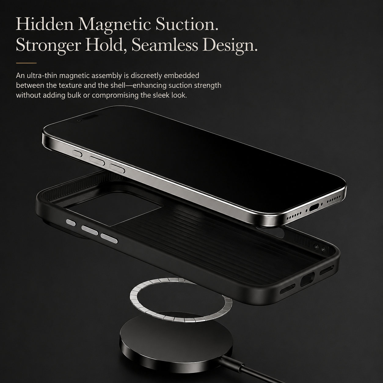 Premium iPhone Case MagSafe Compatible 3D Embossed Design with Camera Lens Protection, Shockproof Dual Layer Construction, Ultra Slim Matte Finish
