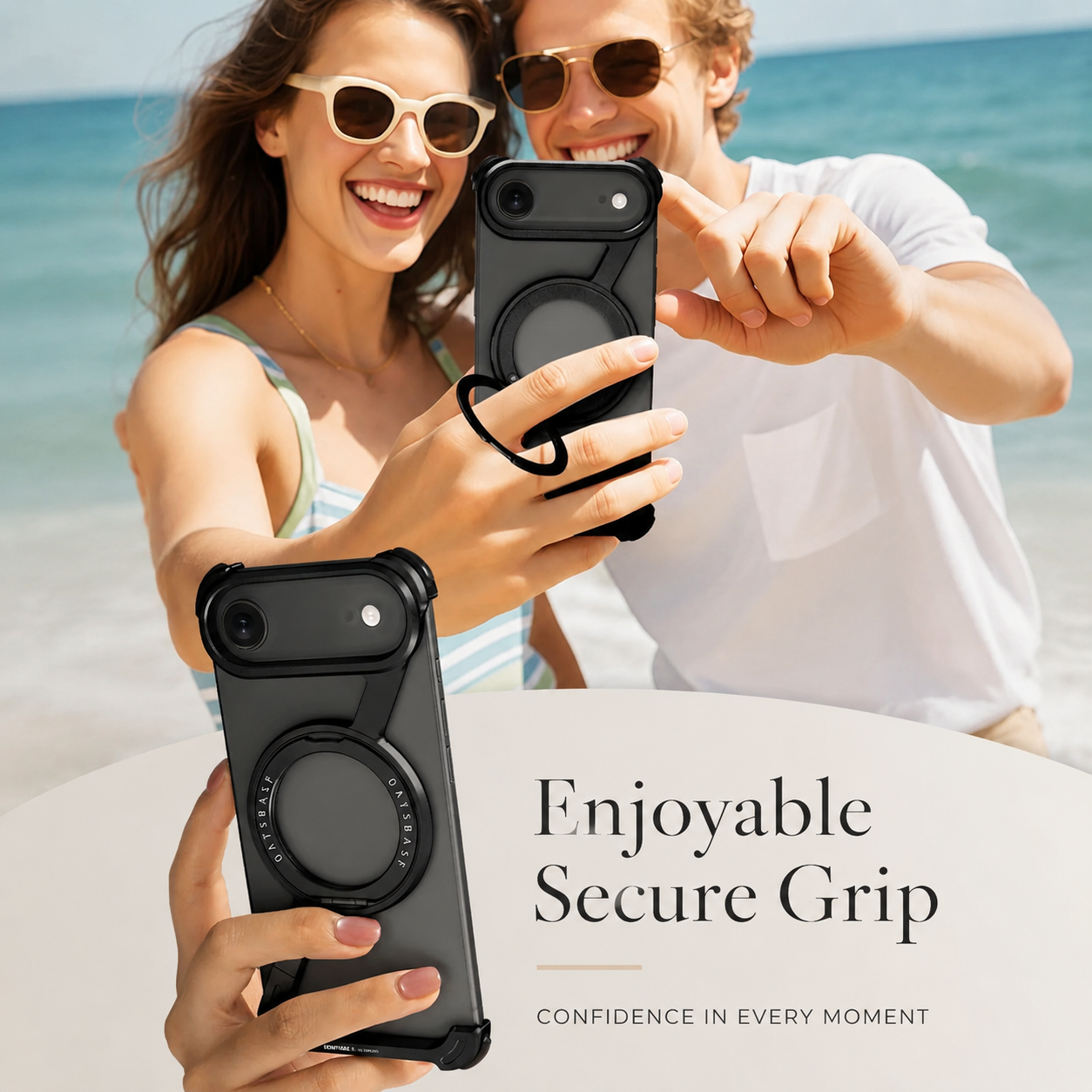 Premium iPhone Case MagSafe Compatible Aluminum Alloy Bumper with Camera Lens Protection, Rotating Stand Function, Air Cushion Shockproof Design